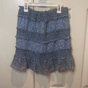 Blue Floral Skirt